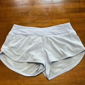 Lululemon Speed Up low rise lined short 2.5” Pastel Blue size 4